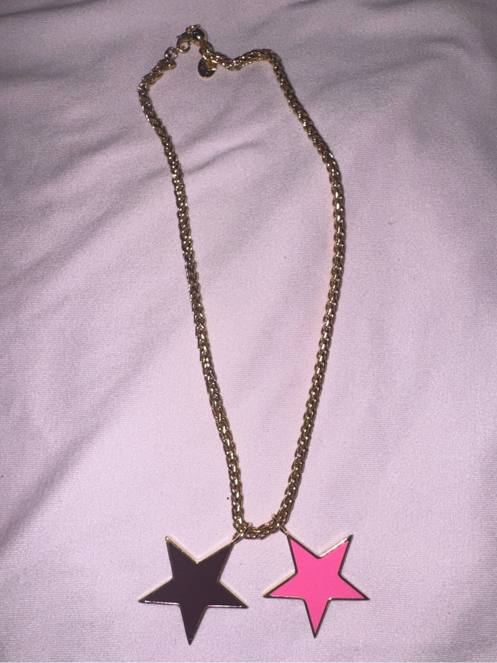 By Alexa Rae BAR Melania Clara Nadia Gold Necklace Pink Burgundy Star Pendant